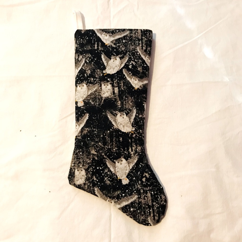 Snowy Owls Christmas Stocking Handcrafted